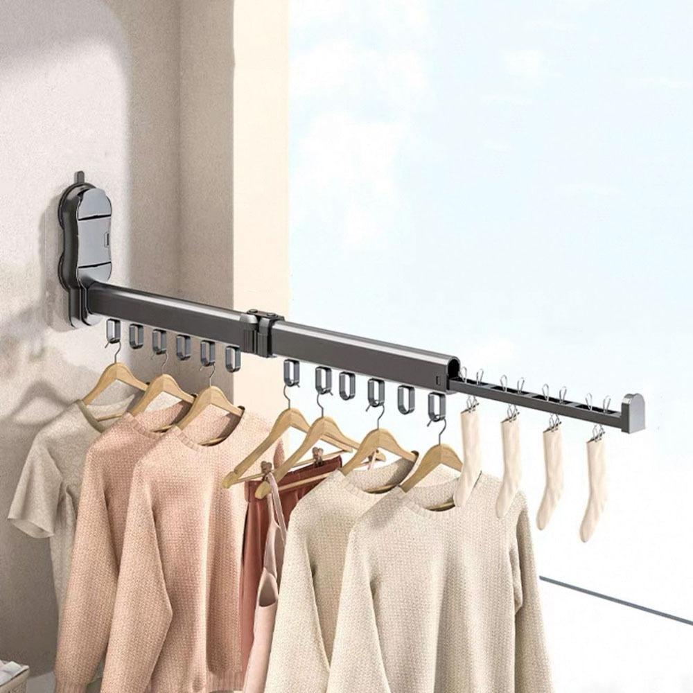 Wall Mounted Folding Clothes Rack Large Capacity Laundry Hanger Lingerie