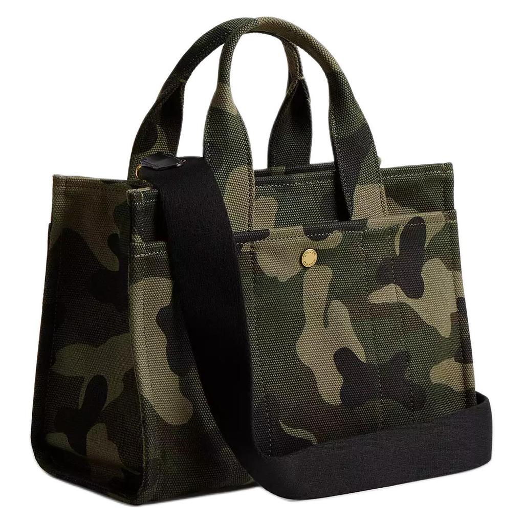 Coach Cargo Tote Bag, Camo Canvas Embroidered Logo Turnlock Women's Crossbody Handbag, Casual Daily Travel Shopping CY843-B4EZ
