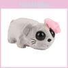 Милая мультяшная грустная игрушка-плюш хомяк, мягкая игрушка, мягкий короткий плюш, серый, розовый, 15 см