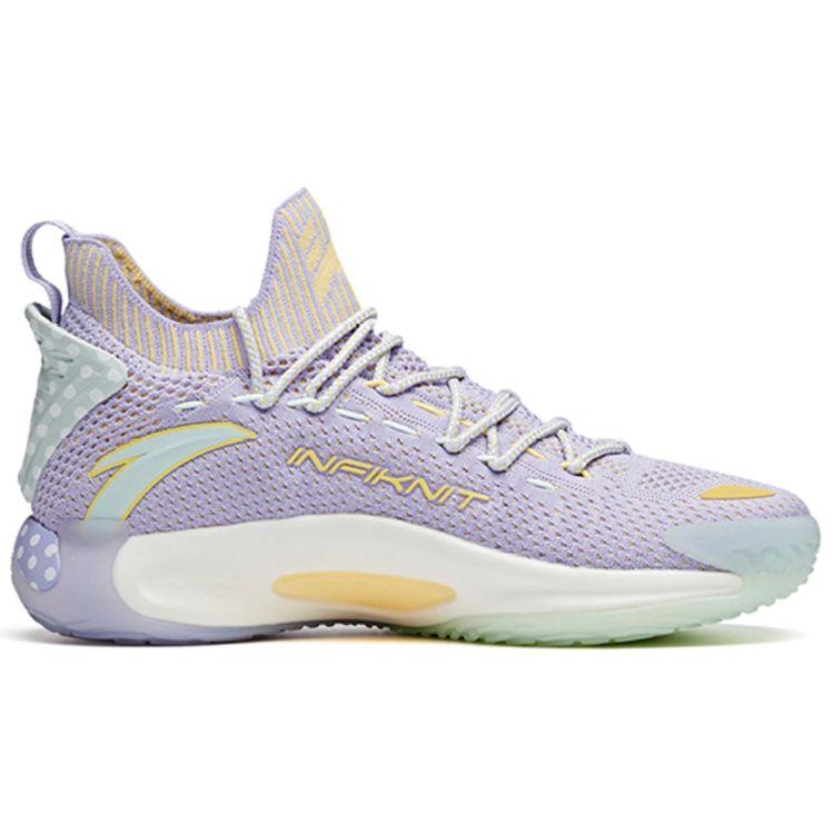 Anta KT5 Удобные амортизирующие нескользящие износостойкие баскетбольные кроссовки средней высоты мужские кроссовки фиолетовые 112021102-7