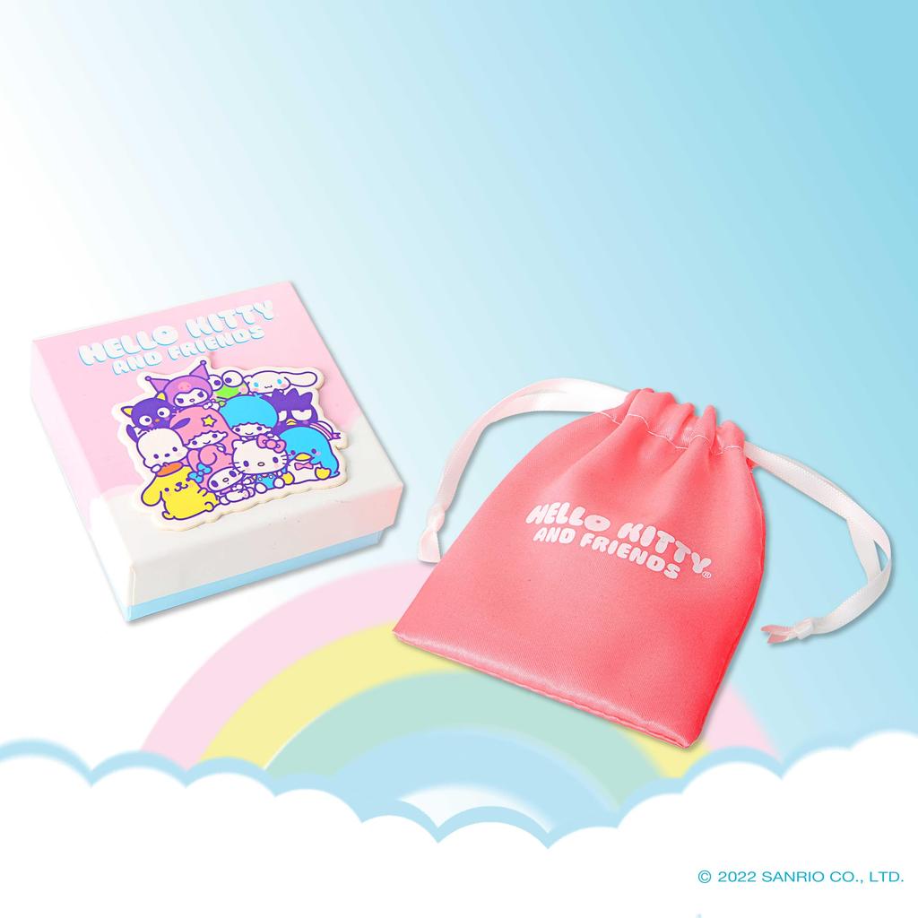 Sanrio Hello Kitty My Melody Hoop Earrings Silver Plated My Melody Earrings Officially Crystal Women's - Licensed, Brass,