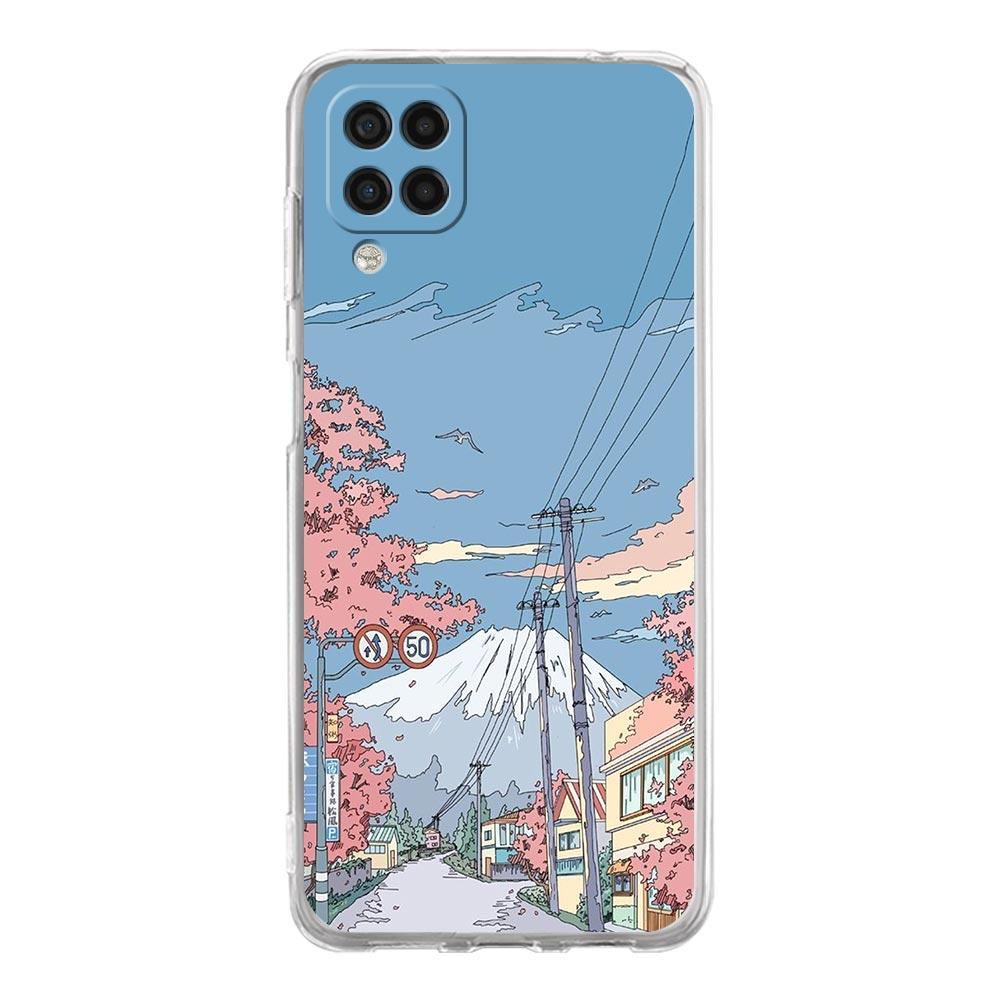 INS Япония Закат Пейзаж Чехол для телефона Для Samsung A51 A71 A21S A12 A11 A31 A41 A01 A03S A22 A13 A33 A73 A53 A52 A32 5G A23 Чехол