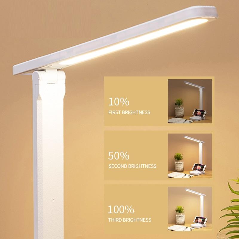 4000mAh Chargeable Folding Table Lamp Eye Protection Touch Dimmable LED Lamp Bedroom Reading USB Rechargeable Table Lamp