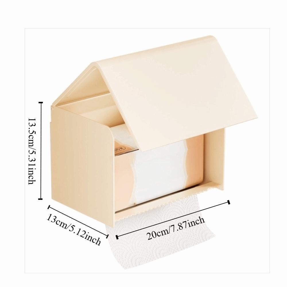 Durable Waterproof Toilet Paper Box Wall Mounted Space Saving Roll Paper Drawer Strong Load-bearing Stable Phone Holder Bathroom