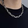Silver Color Metal Necklace Thick Hollowed-out Necklace Hip Hop Man Necklace  Daily Wear
