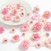 20Pcs Mixed Artificial Flowers Silk Rose Fake Flowers Head for Home Decor Wedding Decoration DIY Craft Garland Bouquet Accessory