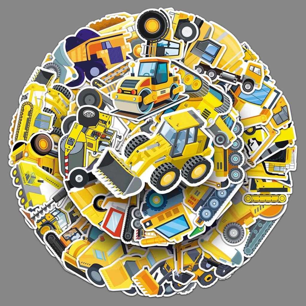 50 Граффити-наклеек строительной техники для детского декора и журналов