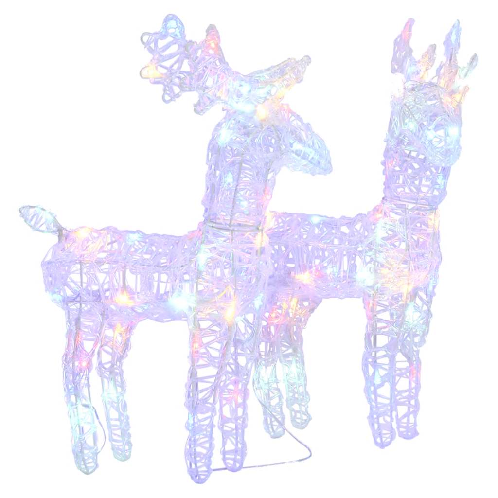 LED Reindeer Set 2 pcs. Multicolor 80 LEDs Acrylic