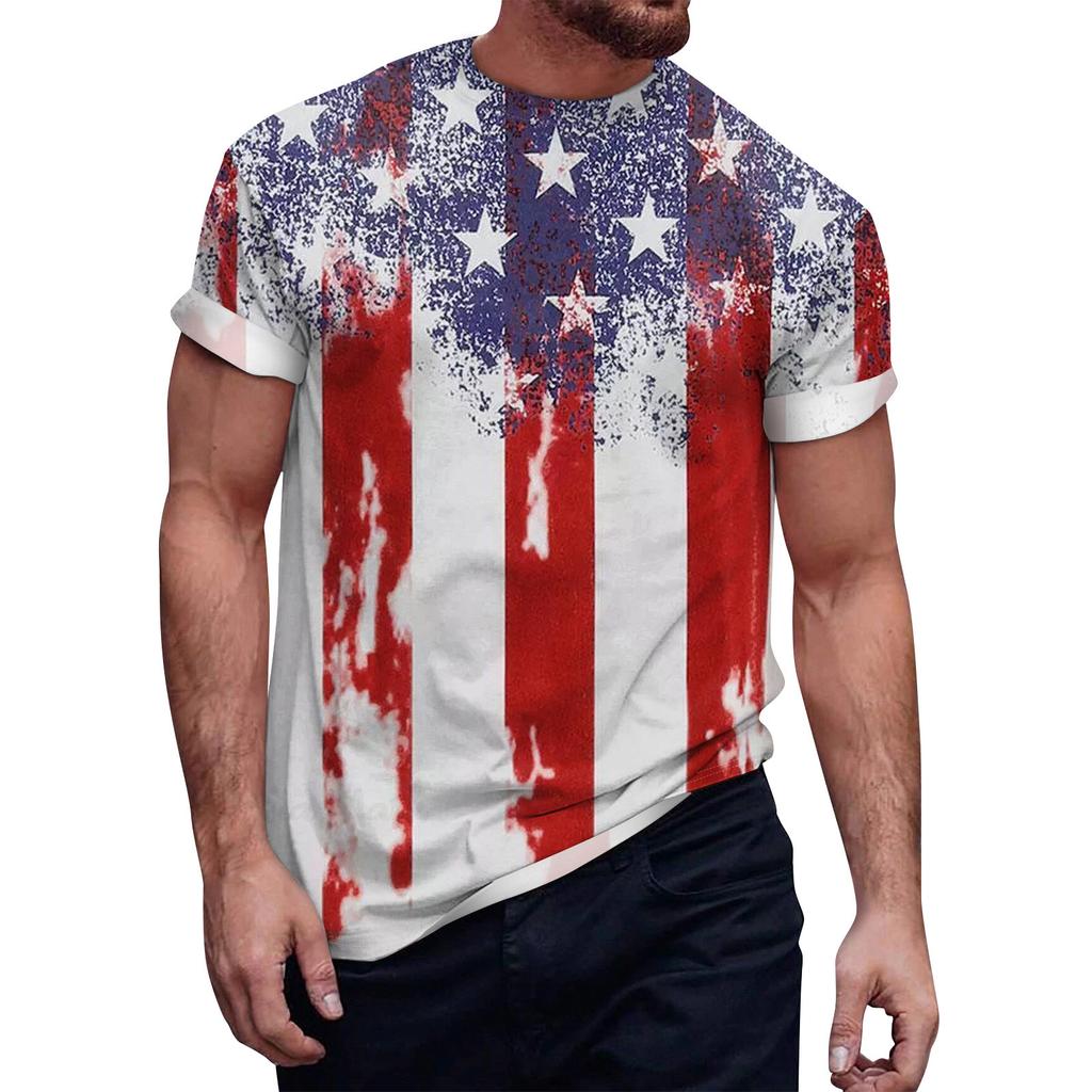 Летний круглый вырез с 3D-принтом, модные повседневные мужские футболки с коротким рукавом