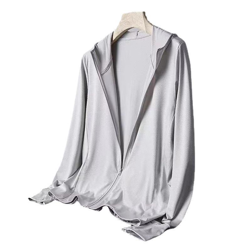 Мужская летняя сетчатая куртка Ice Silk Sun Protection Jacket - легкая, с капюшоном, дышащая, для бега и активного отдыха