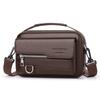 Men's Leather Waterproof Messenger Bag, Large Capacity Crossbody Shoulder Briefcase with Adjustable Strap for Office Work