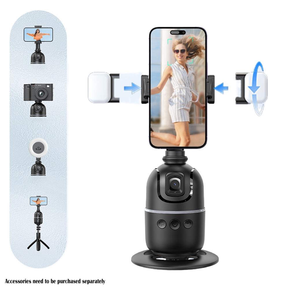 Держатель для телефона с автоматическим отслеживанием лиц и стабилизатором камеры с заполняющим светом. Короткое видео.