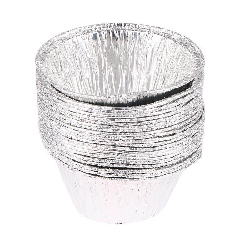 10Pcs Aluminum Foil Mold Mini Egg Tart Cases Cake Cups Tin Pie Trays Mold
