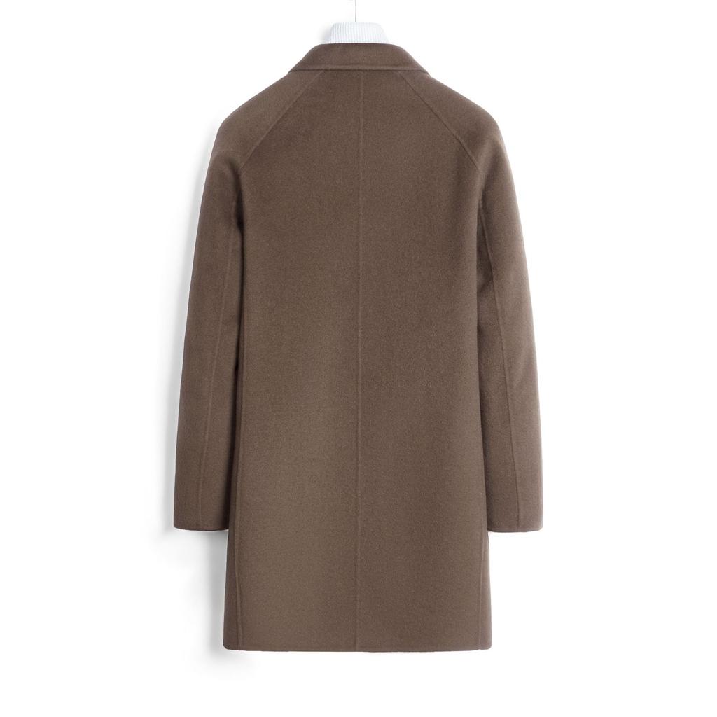 100% камвольная шерсть шерстяное пальто средней и длинной длины тонкое шерстяное пальто высокого качества ручной работы без кашемира мужское пальто