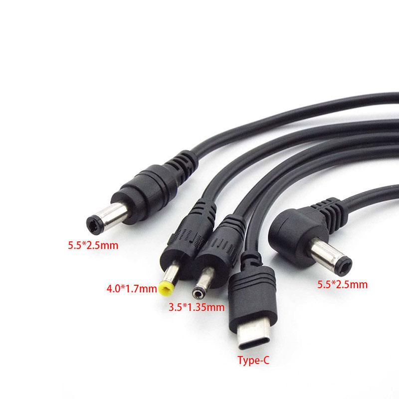 5.5x2.1mm DC Female To 5.5 3.5 4.0 Male Connector 5.5 2.1 5.5x2.5 3.5x1.35mm 4.0x1.7mm Type C Cable Cord Converter Extend Plug