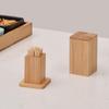 Engraved Bamboo Toothpick & Cotton Swab Holder for Home, Hotel, or Restaurant.