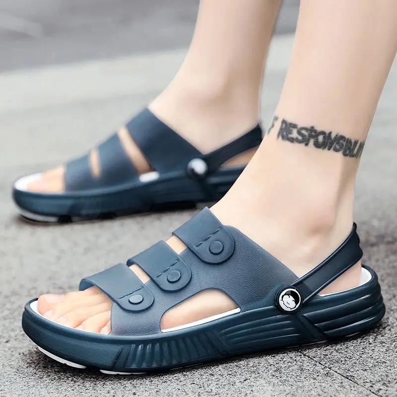 Сабо Уличные Шлепанцы Пластик Высокое Качество Y2k Мужская Обувь Маскулино Резина Стиль 2025 Повседневный Тренд Веселый ПВХ Мужские Тапочки