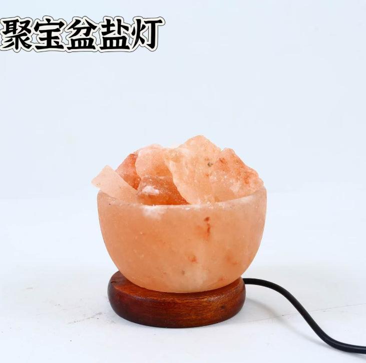 Himalayan Salt Lamp USB Rechargeable Pyramid Night Light Natural Crystal Salt Lamp for Bedroom Desk Meditation Gift