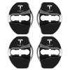NLVAC1 4Pcs For Tesla model 3 model X Y Car Door Lock Cover Sticker Metal Emblem Decal Auto Door Styling Exterior Decoration