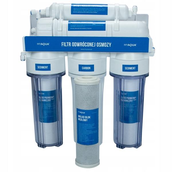 RO5 reverse osmosis water filter, transparent housing