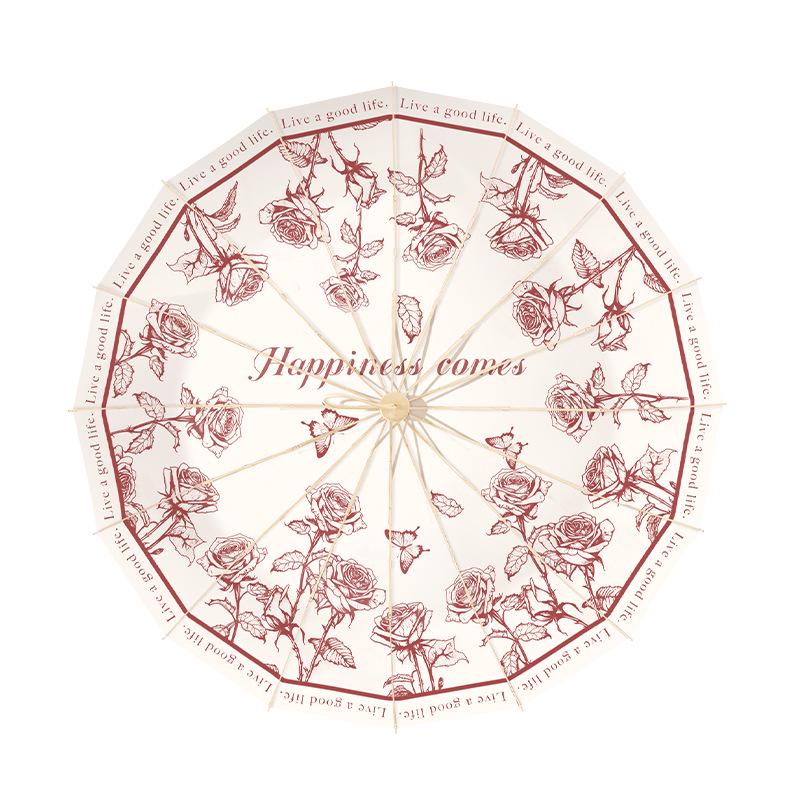 Очень большой зонт с 16 спицами, ветрозащитный, с защитой от УФ-лучей - двойного назначения для солнца и дождя