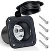 15 Amp Inlet, 125V Shore Power Inlet Power Inlet Port Plug NEMA 5-15P Male Receptacle RV Flanged Inlet With Waterproof Covers 2 Pole 3-Wire ETL