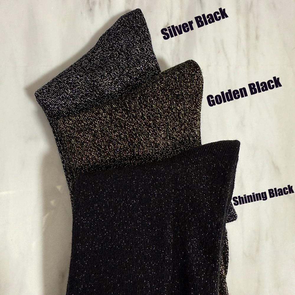 3 пары/комплект Женские модные сексуальные блестящие носки в корейском стиле золото серебро шелк конфетных цветов носки роскошный дизайн высокое качество