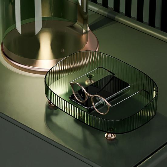 Light Luxury Makeup Perfume Desktop Organizer Dresser Countertop Cosmetics Organizer Tray Multifunctional Fruit Serving Tray Bathroom Vanity Tray