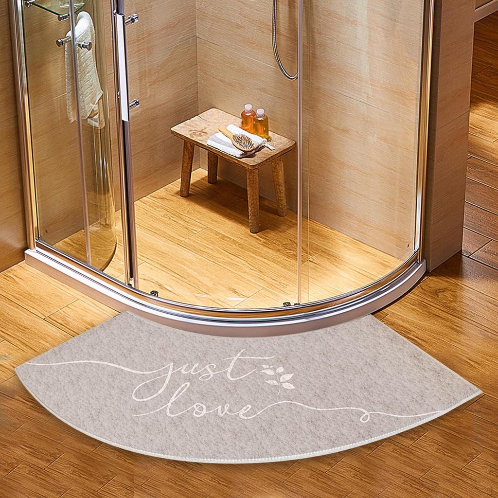 Curved Bath Mat Rug Water Absorbent Foot Soft Bathroom Anti Slip Shower for