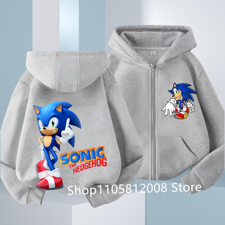 Children Clothes Anime Kids Thin Hooded Jacket Zipper Sweatshirts Outwear Fashion Fall Hoodies Sportwear