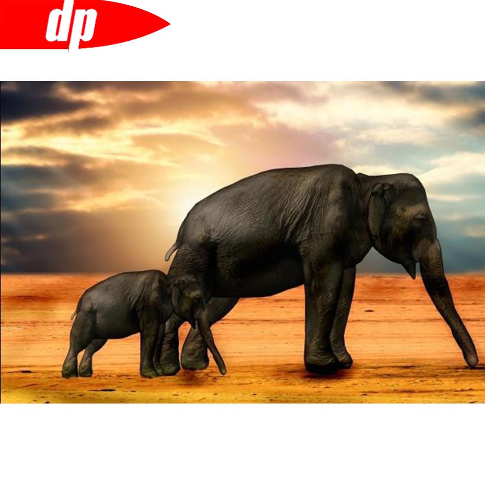 Алмазная картина горный хрусталь слон и детская мозаика Алмазная вышивка