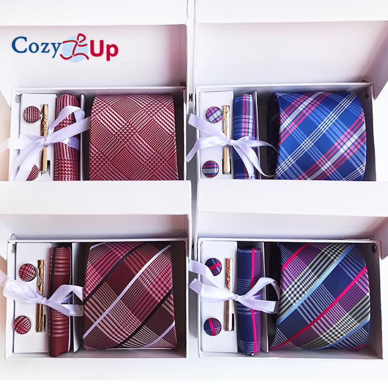 Cozy Up Набор из 6 предметов, мужские галстуки с узором пейсли, включая галстук, квадратный шарф, манжеты, зажим для галстука, подарочная коробка