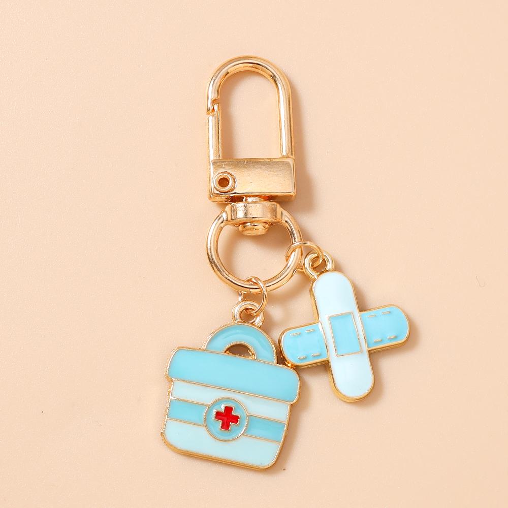 New Enamel Doctor's Gown keychain Ambulance Key Ring Pendants for Women Girls Handbag Decor DIY Key Chain Jewelry Gifts