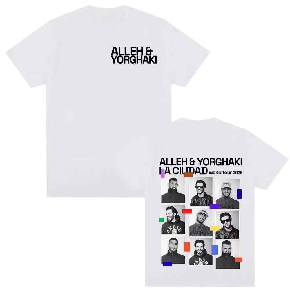 Alleh Yorghaki La Ciudad Worid Tour 2026 Printed T Shirt Men Women Harajuku Vintage 90s Tshirt Summer Pop music Streetwear