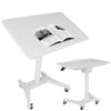 Adjustable Bedside Table with Wheels Pneumatic Mobile Standing Desk Laptop Desk Rolling Computer Cart Movable Overbed Table