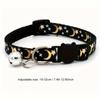 Glow-in-dark Breakaway Cat Collar with Moon Star Pattern, Adjustable Cat Necklace with Safety Buckle