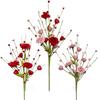 2pcs Red Pink Artificial Rose Heart Berry Branches Romantic Artificial Flower  Anniversary