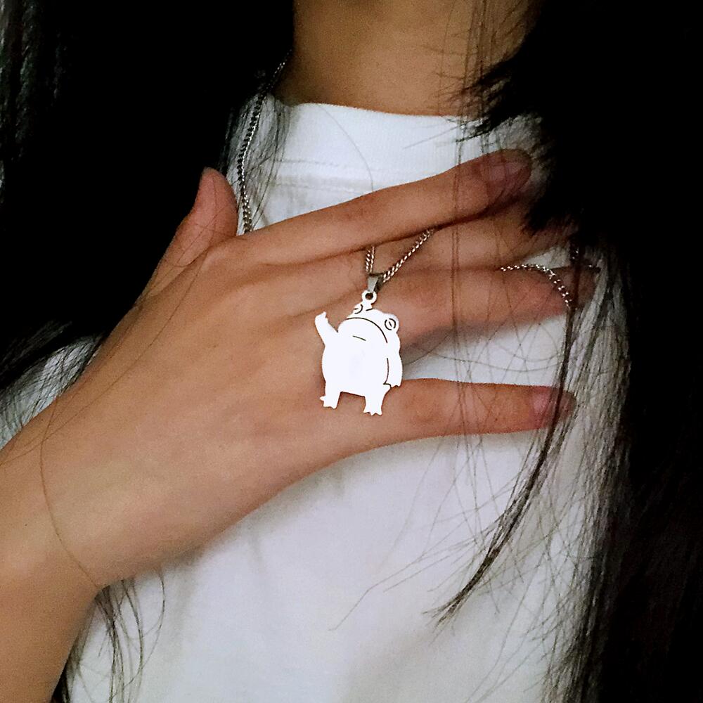 2023 Хип-Хоп Титановая Сталь Подвеска Ожерелье Для Женщин Мужчин Симпатичные Kpop Корейская Мода Каракули Ожерелье Пара Ювелирных Изделий Подарок На Вечеринку