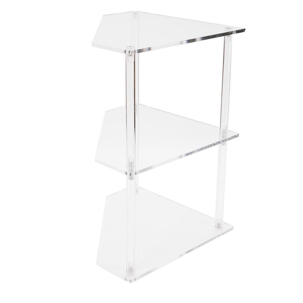 Acrylic Corner Side Table Small 3 Tier Triangular End Table for Living Room Bedroom Study Arrangement