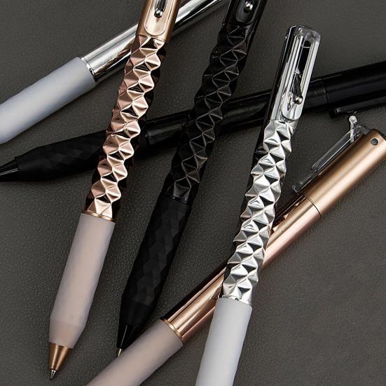 Геометрическая металлическая хрустящая ручка, хрустящая сенсорная ручка, морфинговая шариковая ручка для снятия стресса, 0,5 мм, выдвижная гелевая ручка для школы и офиса