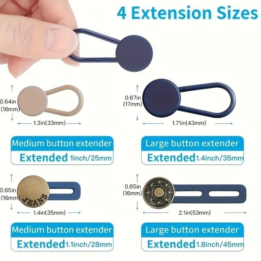 12/16/24/26 pcs Button Style Button Extenders Metal Waistband Expander No Sew Extensions  for Jeans