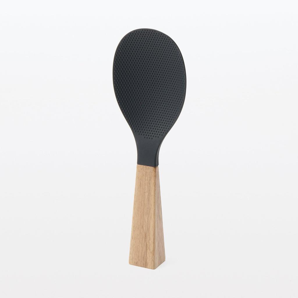 MUJI Деревянная ручка Силиконовая лопатка для риса с подставкой 22 см