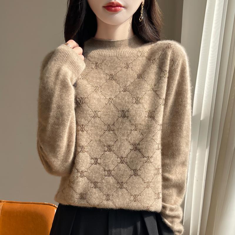 Женский кашемировый свитер Qinghe Cashmere 30% кашемир 70% шерсть Осень и Зима Пуловер Теплый и Модный