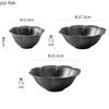 Ceramic Gold Border Flower Shaped Bowl Retro Salad Bowl Dessert Bowl Thick Soup Bowls Service Bowls Hotel Specialty Tableware