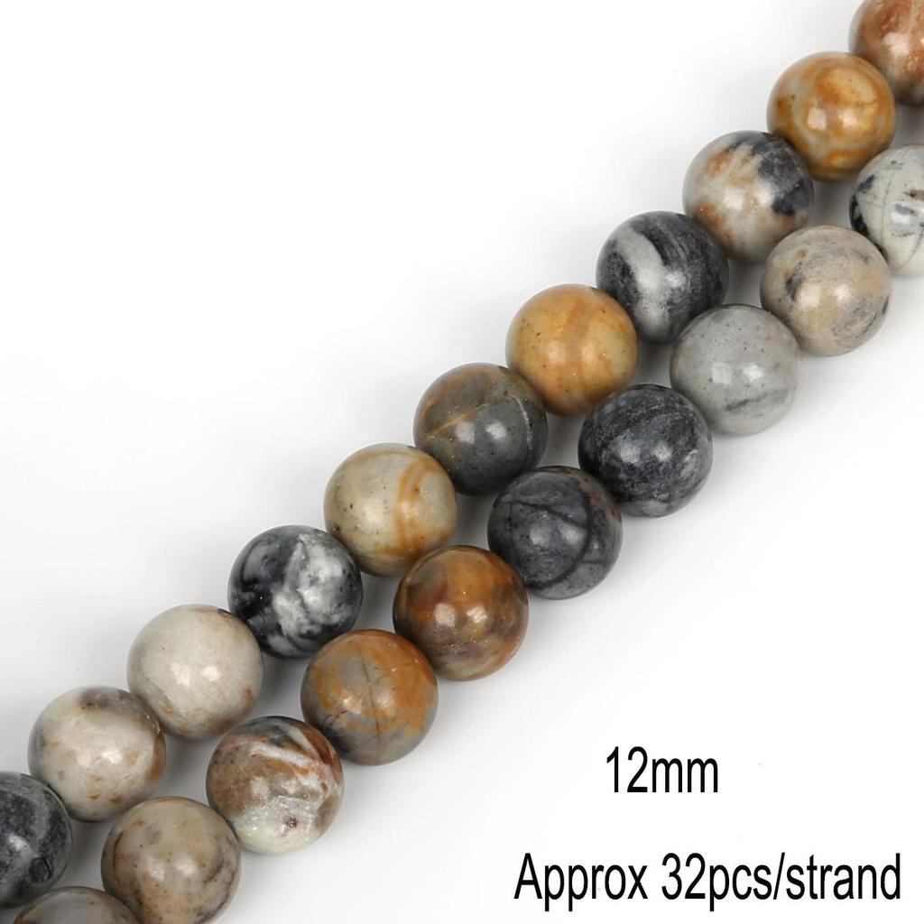 4/6/8/10/12 мм бусины из натурального камня круглые великолепные матовые свободные бусины Пикассо для изготовления ювелирных изделий своими руками ожерелье браслет