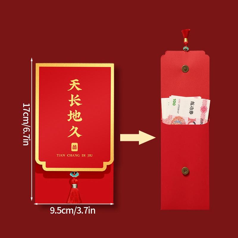 1Pc  Cloth Wedding Red Envelope Traditional Chinese Wedding Red Envelope Lucky Money Packets With Tassel Weddings Supplies