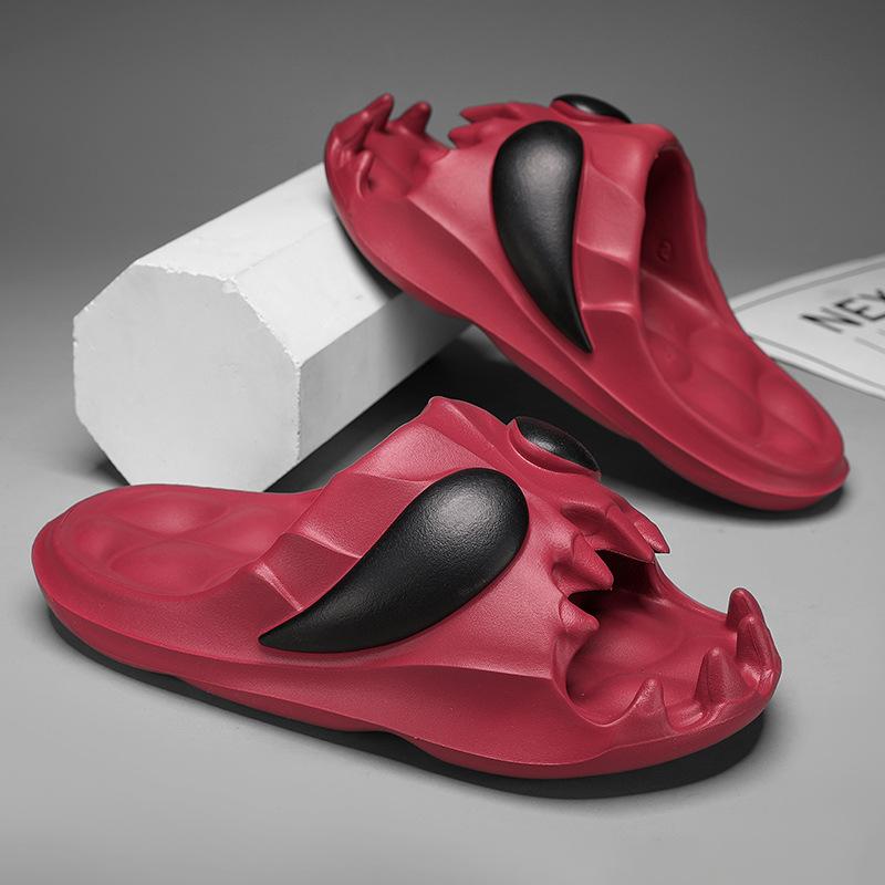 Новые персонализированные мужские тапочки с черепом 2024 года, летние шлепанцы для активного отдыха на толстой подошве, нескользящие женские сандалии для отдыха на пляже