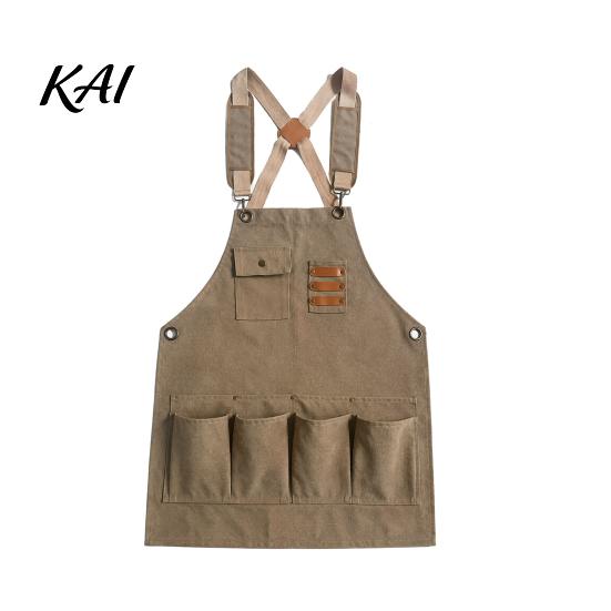 Comfortable Tool Apron Work with Pockets & Strap, Heavy Duty for Men Women Woodworking Gardening Mechanical Repair, Waterproof Utility