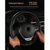 Чехол на руль автомобиля, 38 см, сделай сам, натуральная кожа, тисненая оплетка на руле с игольной нитью, автомобильный Стайлинг