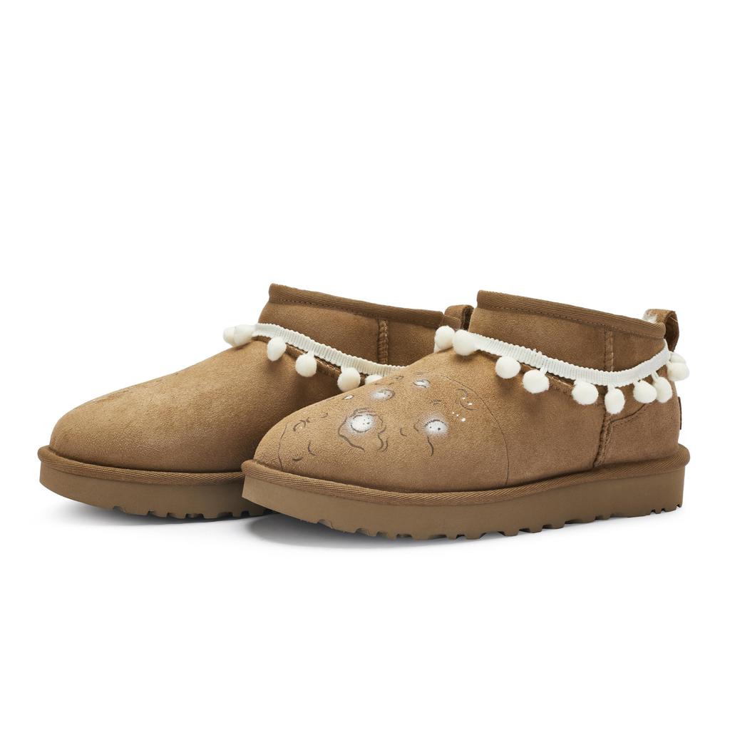 UGG КЛАССИЧЕСКИЕ УЛЬТРА МИНИ 811 Производство, Лунный Странник Термальные Снежные Сапоги до щиколотки Женские Каштаново-коричневые 1116109-CHE(Команда80-)